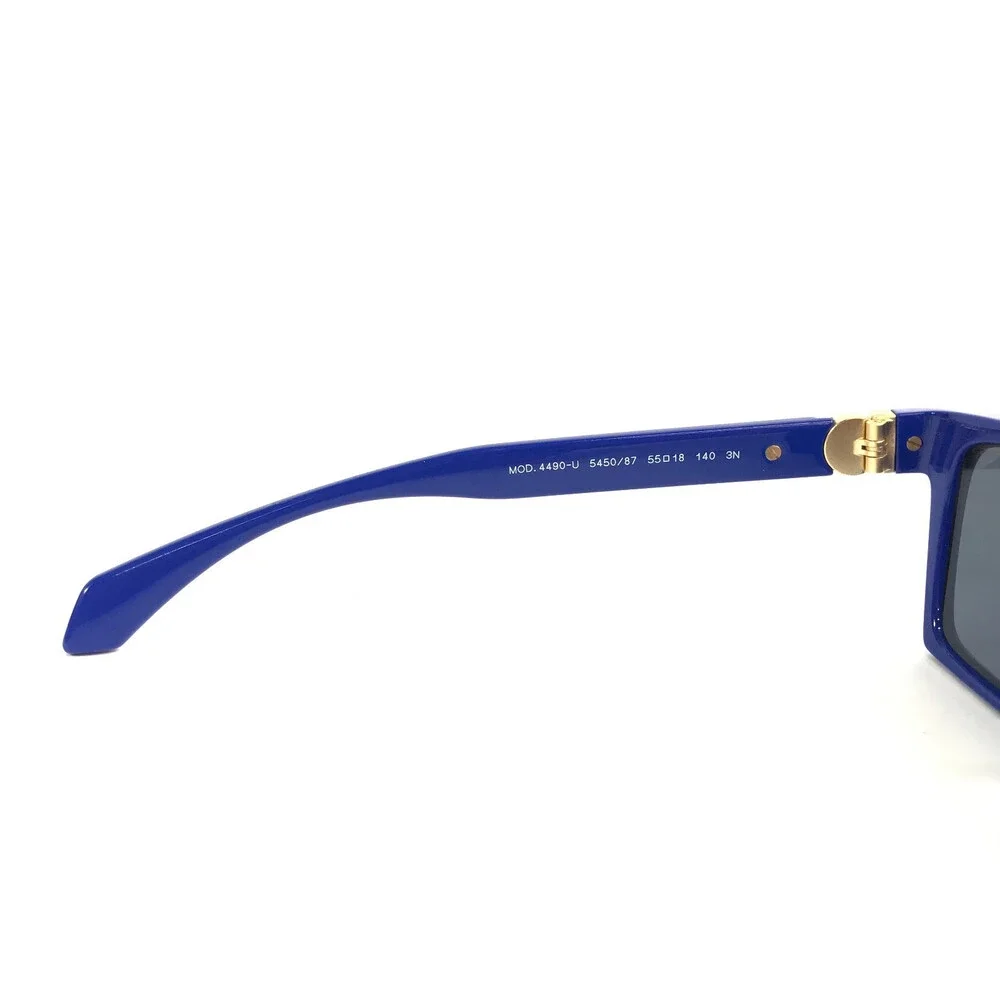 Versace Sunglasses MOD.4490-U 5450/87 Blue Gold Rectangle Frames w/ Gray Lenses